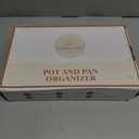 Pot and Pan Organizer for Under Cabinet  Bamboo Pot Lid Organizer for Cabinet with Magnetic Lock, Expandable 2-in-1, Adjustable Dividers, Non-Slip Base for Cutting Boards, Cookie Sheets, Bakeware