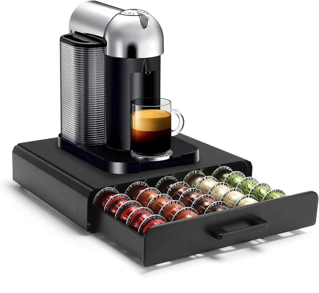 Coffee Pod Holder Storage Drawer,Coffee Capsules Organizer, Holds up to 35 Big Pods Compact Design