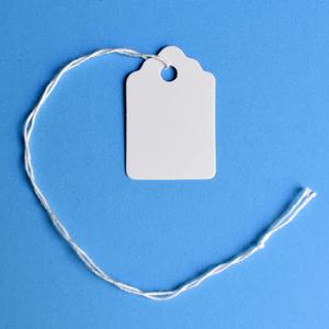 Merchandise Tags with String Attached - 1 1/4 x 7/8, 1000 Strung Peper Price Tags, Small Pre-Strung Marking Labels for Pricing