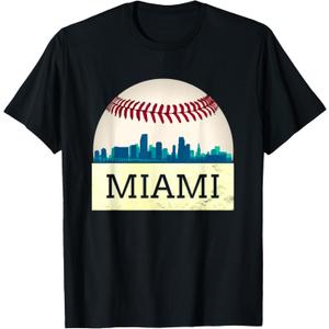 Miami Baseball Dress Cool Marlin Skyline on Giant Ball T-Shirt, 4T