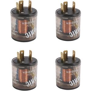 4 pcs 12V 3 Pin Electronic LED Flasher Relay Round Heavy Duty Electronic Turn Signal Light Blinker 3 Prong Turn Signal Flasher Relay