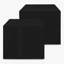 HolidayIdeas 2 Pack Square Fitted Table Covers - 34 x 34 Inch - Black Fabric Table Clothes Washable Tablecloth Protectors for Parties, Holiday Dinner, Trade Show, Vendor Stand