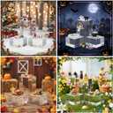Geelin 3 Pcs Acrylic Risers Stand Display Block Decor Riser 3 Size Decor Clear Polished Cube Solid Pedestal Stand for Jewelry Perfume Photography Collection Food Doll Wedding High Density (Square)
