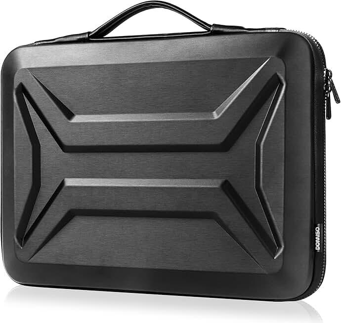 DOMISO 13 Inch Laptop Hard Case, Waterproof Shockproof Hard Shell Laptop Sleeve Protective Computer Bag for Macbook Pro 14 / Lenovo ThinkPad/Dell XPS/HP Pavilion, Black