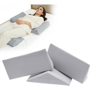 Positioning Wedge Pillow for Side Sleeping , Wedge Pillow Set for After Surgery,Preventing Bedsores, After Surgery, Knees Elevated, Pregnancy (Grey)
