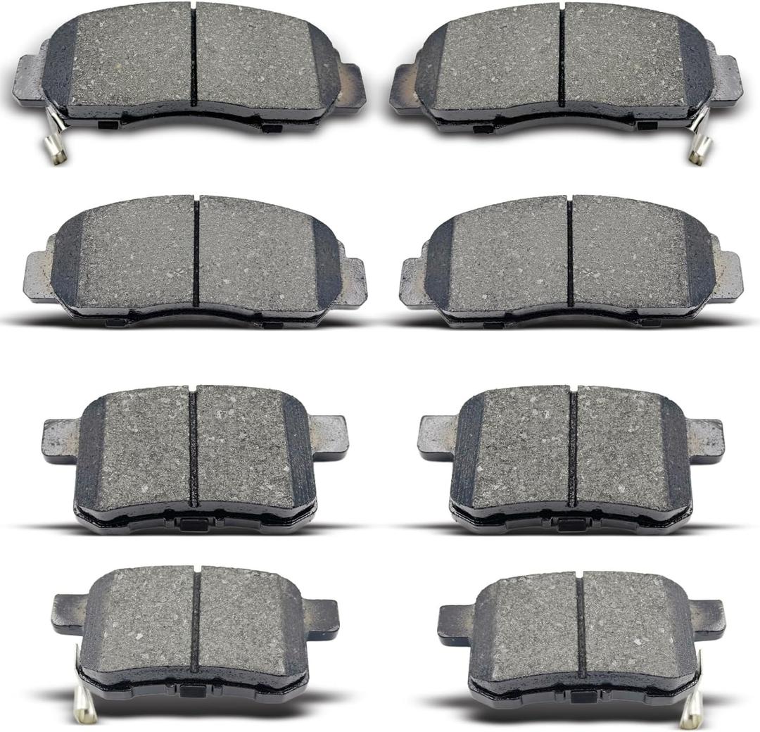 D1451 D1506 8PCS Front & Rear Ceramic Brake Pads Set Compatible with 2008-2012 Honda Accord EX & EX-L, 2009-2014 Acura Tsx