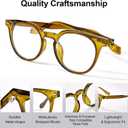 Computer Glasses for Women Men, Anti Eyestrain, Round Blue Light Glasses for TV Gaming Phone Reading, Clear Frame (Translucent Olive Green)