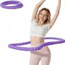 3.2lbs Soft Spring Weighted Fitness Hoop for Adults, Hula-Inspired Core Workout Hoop, Portable & Quiet, Pinch-Free Waist Exercise Design