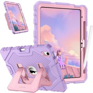 Fintie Kids Friendly Case for iPad (A16) 11th Generation 11 Inch (2025), iPad 10th Generation 10.9 Inch (2022), Fully-Body Rugged Heavy Duty Shockproof Protective Case with Kickstand, Purple