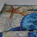 Nautical Green Sea Turtles Beach Theme Fabric Shower Curtain Sets Bathroom Blue Ocean Decor with Grommets and Hooks - 72 x 72 Inch Teal