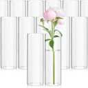 15 Pack Glass Cylinder Vases 12 Inch Tall Clear Flower Vase Bulk Glass Vases Hurricane Floating Candle Holder for Table Centerpiece Party Wedding Home Decor (3.35" x 12"H)