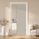 AJAZZ 100% Blackout Magnetic Door Curtain Accordion Doors Interior Folding Closet Door Curtain Invisible Applicable Bedroom Room Living Room Doorway (Cream White 42" W x 78" L) 1 Panel