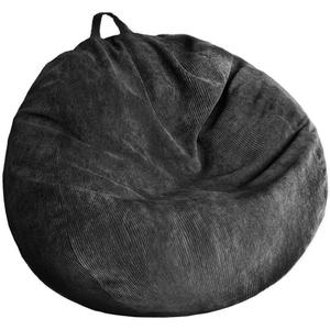 Bean Bag Chair Cover (No Filler) Stuffed Animal Storage Bean Bag Cover Pets Dogs/Cats Lazy Beds. Washable Ultra Soft Corduroy Stuffed for Organizing Plush Toys or Textile, Sack Bean Bag (Black)
