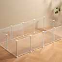 Transparent Clear Small Animal Playpen, Guinea Pig Cages, Puppy Dog Playpen, Pet Playpen, Rabbit Bunny Indoor Fence Pen Enclosure, White Clear Plastic Playpen,12X12 Inch, 12Panels