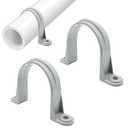 PVC Pipe Strap, 2-Holes Conduit Pipe Clamps Plastic Pipe Supports for PVC Pipes, Conduit and Cables (3 inch, 6Pack)