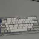 Womier Low Profile Keycaps - Shine Through Keycaps 60 65 75 100 Percent, Keyboard Key caps PBT Full Size for Cherry Gateron MX Switches Mechanical Keyboard, Grey/White