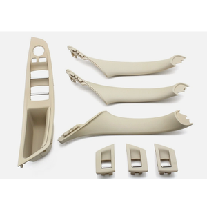 Jaronx 7PCS Door Handle Kit for BMW 5 Series F10/F11,Driver Side Window Switch Armrest+ Passenger Door Pull Handle+Window Switch Covers for BMW 520 523 525 528 530 535 (20102016) (OffWhite/LCCX)