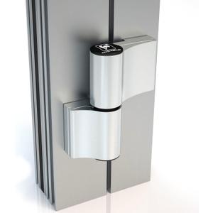 M90110000 Aluminium Silver Anodised Hahn Door 4-at Solid Roll Hinge 2-Piece with Mounting Plate 20/65/15 mm, Achsabstand : 65 mm