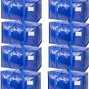 TICONN 8 Pack Extra Large Moving Bags Heavy Duty with Zippers & Carrying Handles, Durable Storage Bags Moving Boxes for Closet Organizers and Storage (8 Pack, Blue)