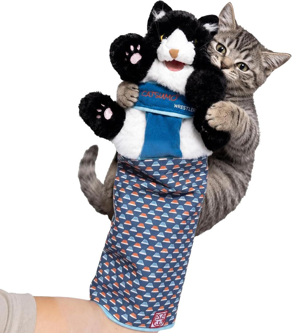 CATSUMO Cat Wrestling Glove Puppet – Interactive Hand Mitt with Durable Protective Sleeve and Catnip - Play & Enrichment