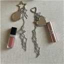 4 x Y2K Mirror Lipstick Case Keychain Holder Women Cutecore Kawaii Lip Gloss Case Storage Bag Accessories