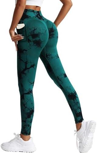 AGSWQ Seamless Workout Leggings for Women High Waisted Tummy Control Gym Yoga Pants Fitness Butt Lifting Leggings Small