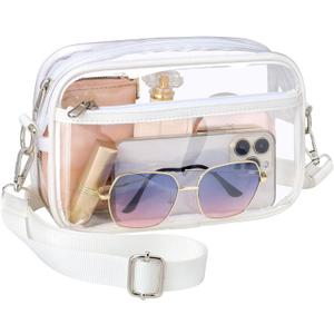 PACKISM Clear Bag for Stadium Events - Clear Purses for Women Stadium Crossbody Concert Bag for Game Day, Sports, Festival (Ardent White)