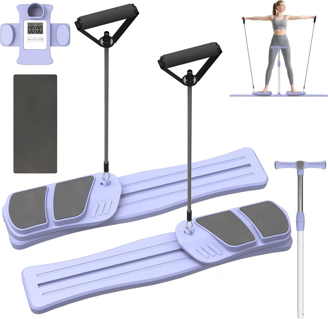 Pilates Board - Pilates Reformer Set, Multi-Detachable Ab Trainer Machine for Home, 6 in 1 Pilates Slider Board, 330 lbs Capacity, Foldable Pilates Equipment for Women Core Workouts