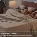 Bedsure Queen Sheet Set, Rayon Derived from Bamboo, Cooling Sheets, Deep Pocket Up to 16", PureWoven, Breathable & Soft, Hotel Luxury Silky Bedding for Hot Sleepers, Beige