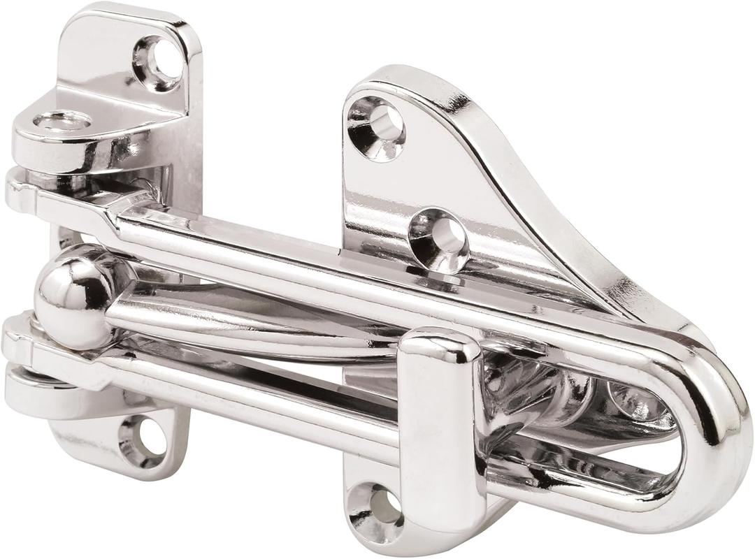 Prime-Line U 11318 Swing Bar Door Guard With High Security Auxiliary Lock, Chrome Finish (Single Pack)