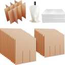 4 Sets Dish Packing Kit, Glass Divider Kits with 50 pcs Foam Pouches Fits in 16x12x12 Inch Box
