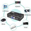 MT-VIKI VGA KVM Switch, 2 Port USB VGA KVM Switch for 2 Computers Share 1 Monitor Keyboard Mouse Printer, + 2 KVM Cables