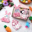 AceOrbit 6 Pcs Easter Bunny Money Holder Wooden Rabbit Gift Cards Wooden Basket Stuffers for Toddlers Money Easter Eggs Bunnies Holder Bulk Cash Gifts Decor Ideas