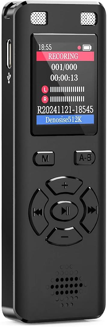 Voice Recorder - 128GB 9280 Hours Voice Activated Recorder Device with Playback, Noise Reduction, MP3 Player & Password - for Lectures, Meetings, Interviews