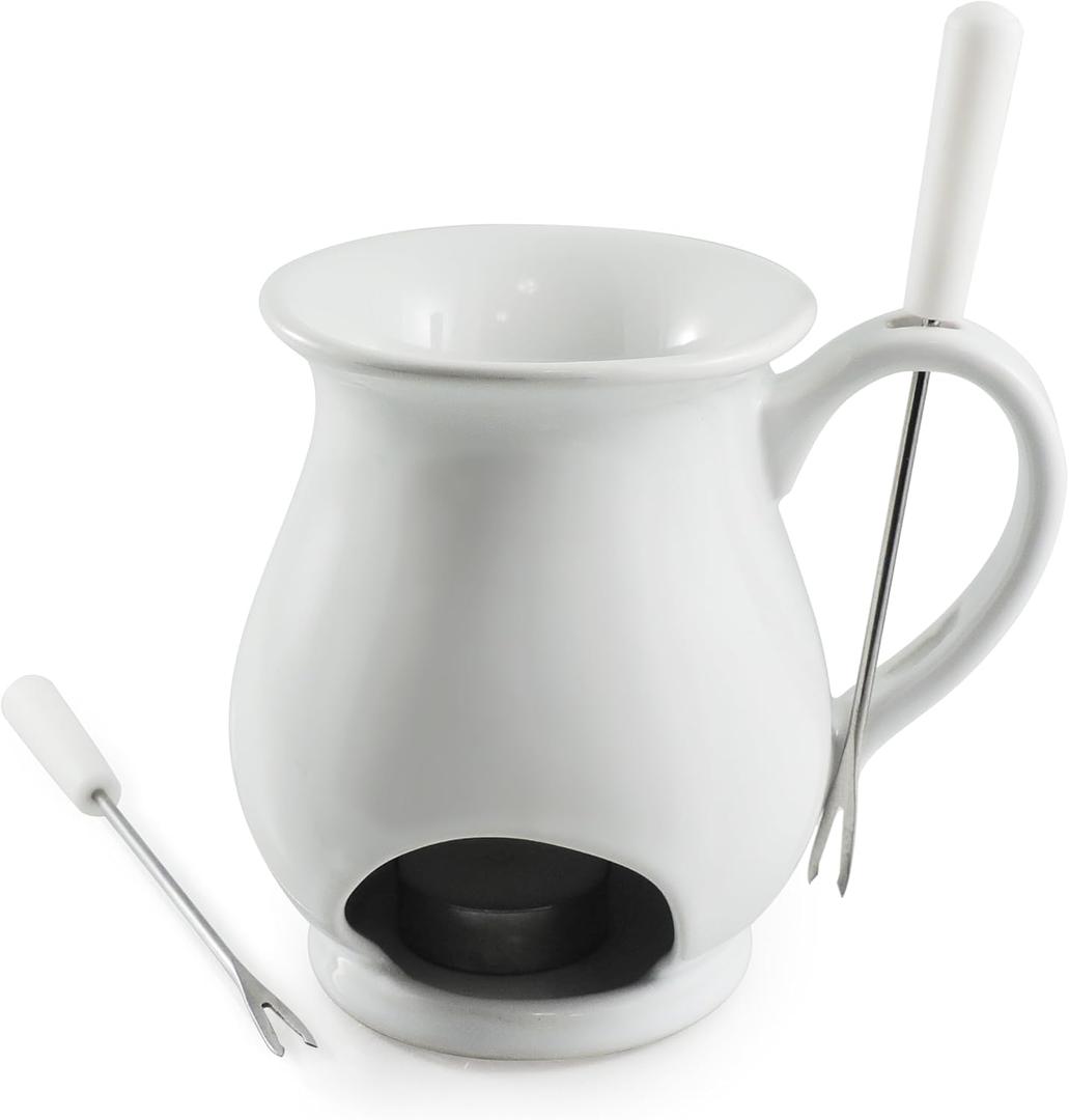 Swissmar Indulge 4 Piece Chocolate Fondue Mug Set, 125ml (White)