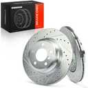 A-Premium 2-PC Set 12.99 inch (330mm) Rear Drilled and Slotted Disc Brake Rotors Compatible with BMW 330i/335i/340i xDrive, 430i, 328i, 330i, 335i, 340i, 330i/335i/340i GT xDrive