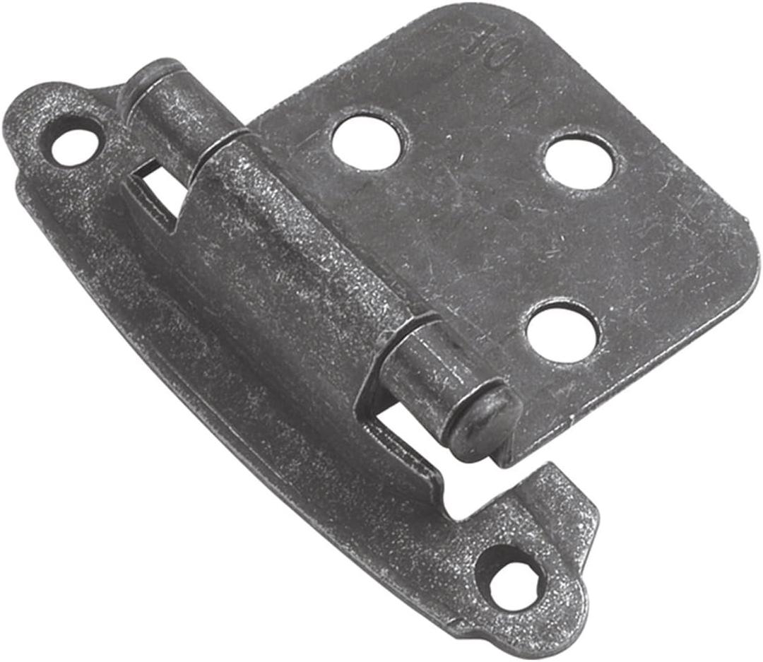 Hickory Hardware P244-VP Variable overlay | Traditional Cabinet with 170 Opening Self-Closing Surface Mount Face Frame Hinge | Easy Installation | Vibra Pewter Finish 1 set of Pair