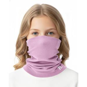 Winter Kids Neck Warmer, Warm Kids Scarf Soft Neck Gaiter, Windproof Face Cover Ski Mask for Boys Girls (Purple)