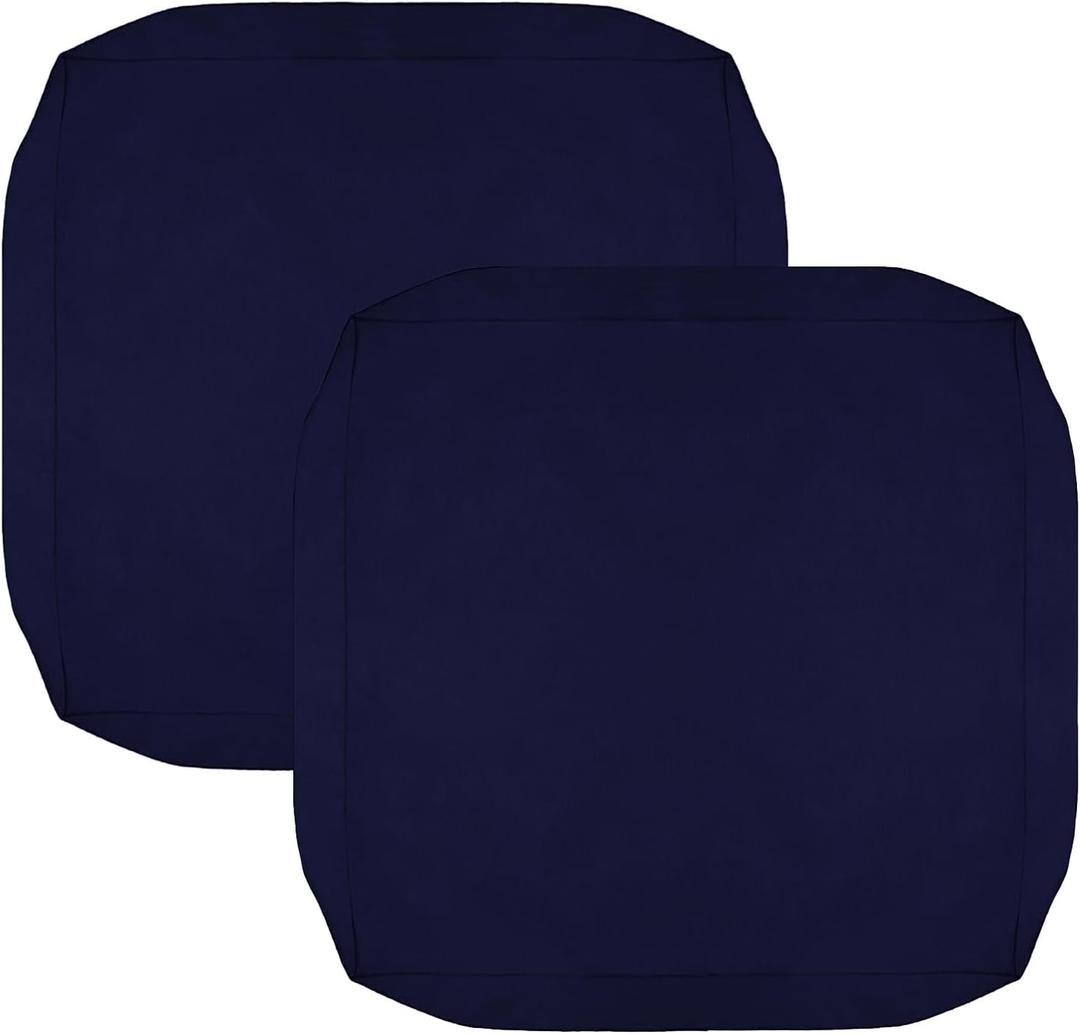 Oslimea Outdoor Cushion Covers Replacement 17x15x2 Waterproof Patio Furniture Cushion Seat Cover with Tie 2 Pack Removable Chair Pads Cover for Deep Seat Back Cushion, Blue