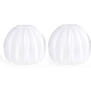 Glass White Tulip Lamp Shades, Small Flower Lampshades,Replacement Mini Lamp Shade for Floor Lamp Table Wall Lamp Chandelier Decor (White Frosted-2)