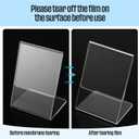 Ctosree 12 Pcs Acrylic Photo Frame L shape Slant Back Desktop Photo Frames Plastic Clear Sign Clear Acrylic Display Stand Table Top Sign for Home Office Wedding Restaurant Menu (2.5 x 3.5 Inch)