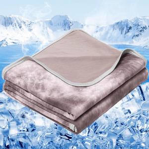 inhand Cooling Throw Blanket (50"x60"), Cooling Blankets for Hot Sleepers, Absorbs Heat to Keep Adults Cool for Summer Nights Sweats, Thin Cold Lightweight Blanket for Couch Bed, All Season Use (Coffee)