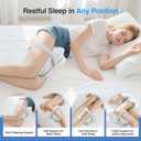 Side Sleeper Knee Pillow with Strap - Memory Foam Leg Cushion for Sciatica & Hip Pain Relief, Improve Spine Alignment (White)
