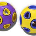 SCHITEC Dog Balls with Bell Sound, [2 Pack] Rubber Bouncy Fetch Ball for Medium Large Dogs, 3 Interactive Pet Chew Toys
