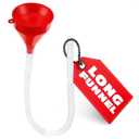 3'' Wide 23'' Long Funnel with Hose Flexible, Reusable, No Leak Design Featuring Elastic Long Hose | Long Funnel for Transmission Fluid for Oil, Gas, Coolant, Automotive and Garage Applications