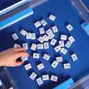 American Mahjong Tiles (1.2,Tiles Only), 166 Pcs American Mahjong Tile Set with Blue Color