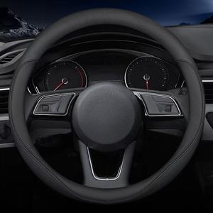 Carodi Latest Nappa Leather car Steering Wheel Cover, Stylish Non-Slip Leather car Interior 15 inches UniversalBlack