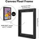 Americanflat 12x16 Canvas Floating Frame with Adhesive Strips Included - Vertical and Horizontal Floating Frame for Artwork - Canvas Frames for Wall Display - Black