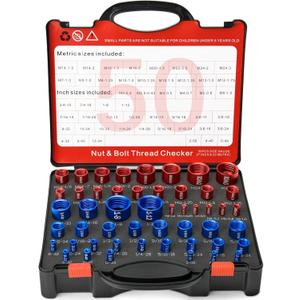 50 Pcs Nut and Bolt Thread Checker - 27 Standard & 23 Metric, Detachable Bolt Size Finder Tool, Screw and Nut Identifier Thread Gauge Especially for Tight Spaces