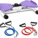 Ronai Waist Twister Machine with Resistance Bands  Adjustable Ab Twister Board for Home Fitness, Dual Pedals, Quiet Rotation, Tracks Time/Reps/Calories, 300 Lbs Capacity (Purple)